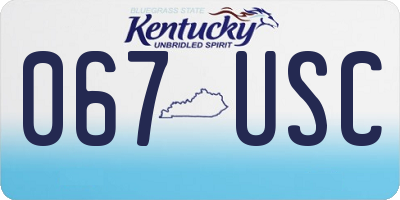 KY license plate 067USC