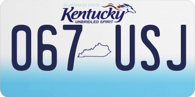 KY license plate 067USJ
