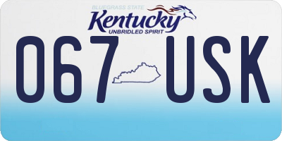 KY license plate 067USK
