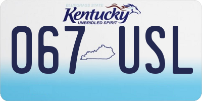 KY license plate 067USL