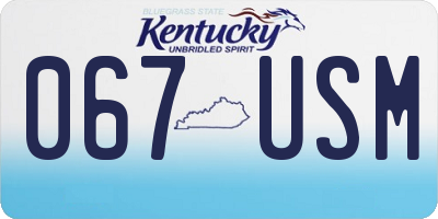 KY license plate 067USM