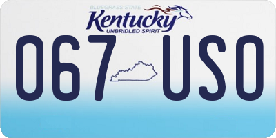 KY license plate 067USO