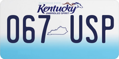 KY license plate 067USP