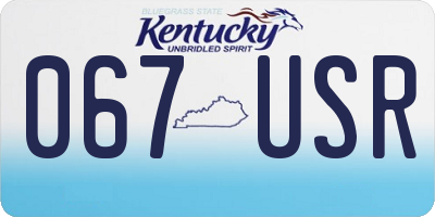 KY license plate 067USR
