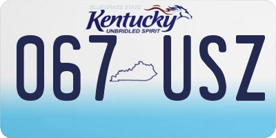 KY license plate 067USZ