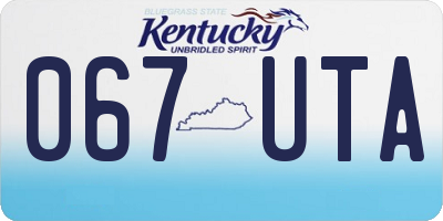 KY license plate 067UTA