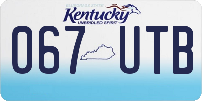 KY license plate 067UTB