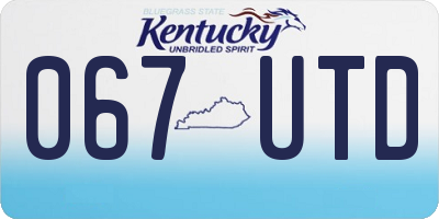 KY license plate 067UTD