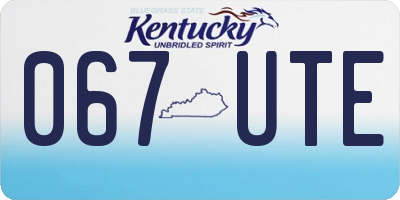 KY license plate 067UTE
