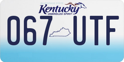 KY license plate 067UTF
