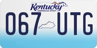 KY license plate 067UTG