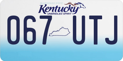 KY license plate 067UTJ