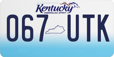 KY license plate 067UTK