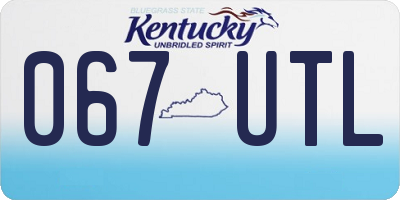 KY license plate 067UTL