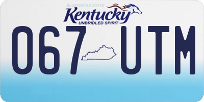 KY license plate 067UTM