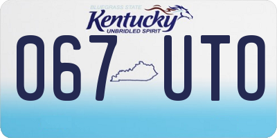 KY license plate 067UTO