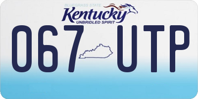 KY license plate 067UTP