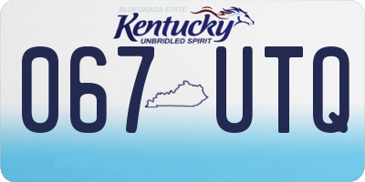 KY license plate 067UTQ