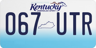 KY license plate 067UTR