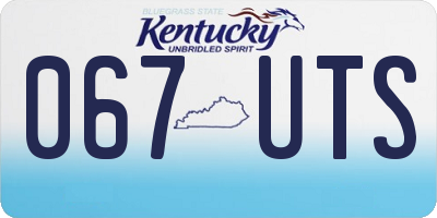 KY license plate 067UTS