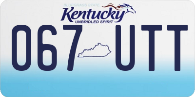 KY license plate 067UTT