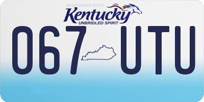 KY license plate 067UTU