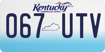 KY license plate 067UTV