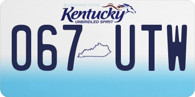 KY license plate 067UTW
