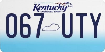 KY license plate 067UTY