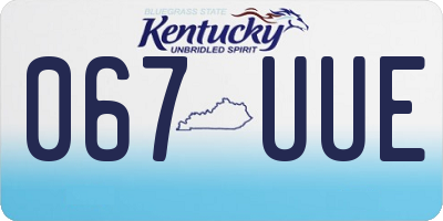 KY license plate 067UUE