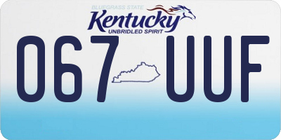 KY license plate 067UUF