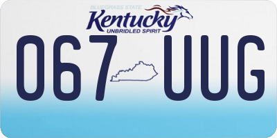 KY license plate 067UUG