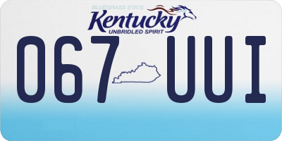 KY license plate 067UUI