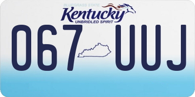 KY license plate 067UUJ