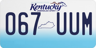 KY license plate 067UUM