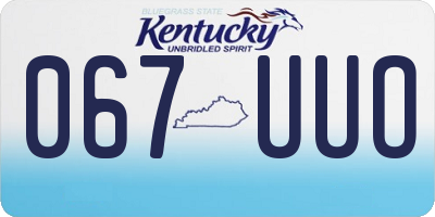KY license plate 067UUO