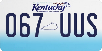 KY license plate 067UUS