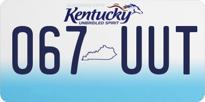 KY license plate 067UUT