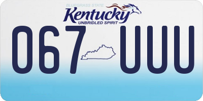 KY license plate 067UUU