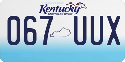 KY license plate 067UUX