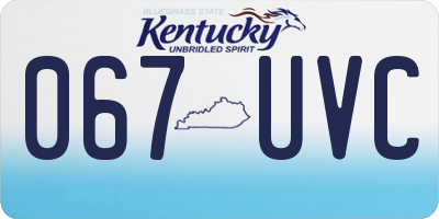 KY license plate 067UVC