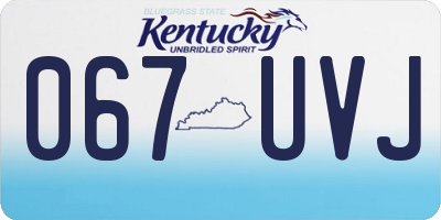 KY license plate 067UVJ