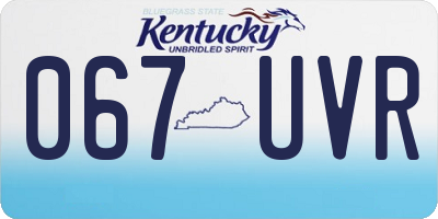 KY license plate 067UVR