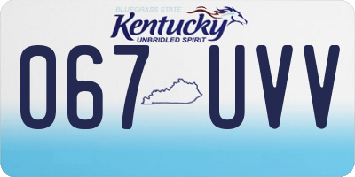 KY license plate 067UVV