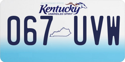 KY license plate 067UVW