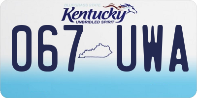 KY license plate 067UWA