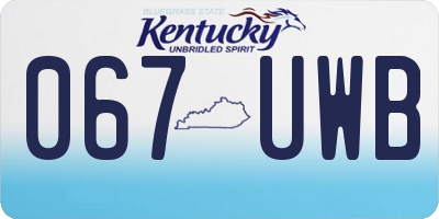 KY license plate 067UWB