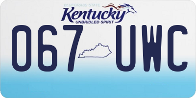 KY license plate 067UWC