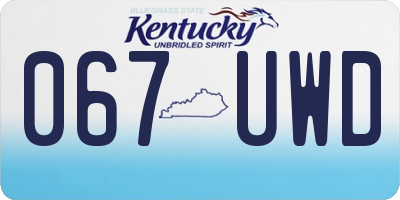 KY license plate 067UWD