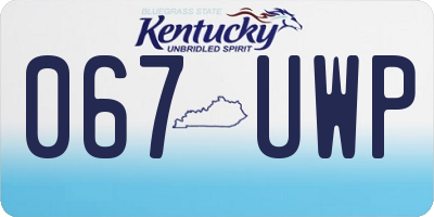 KY license plate 067UWP